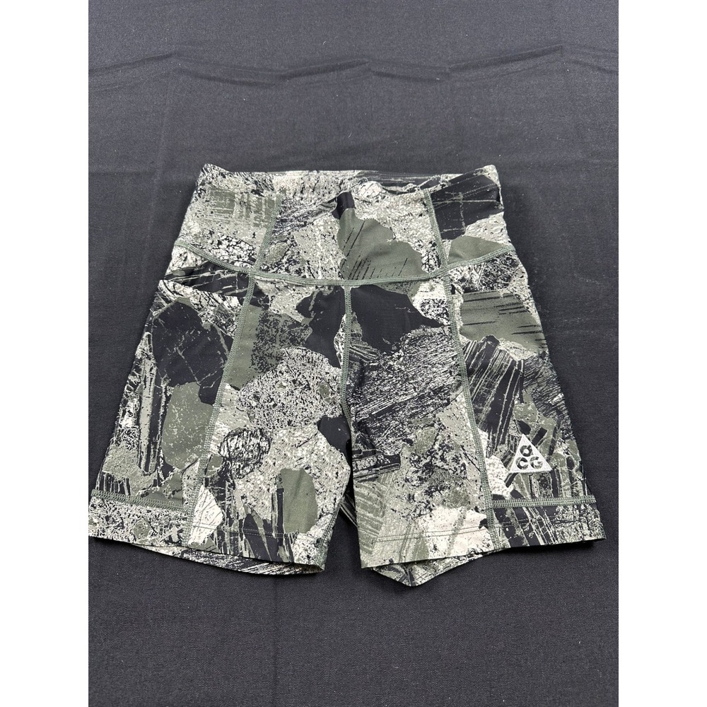 Nike ACG Dri-FIT ADV Biker Shorts Green Black Abstract Print XS CZ9234-325